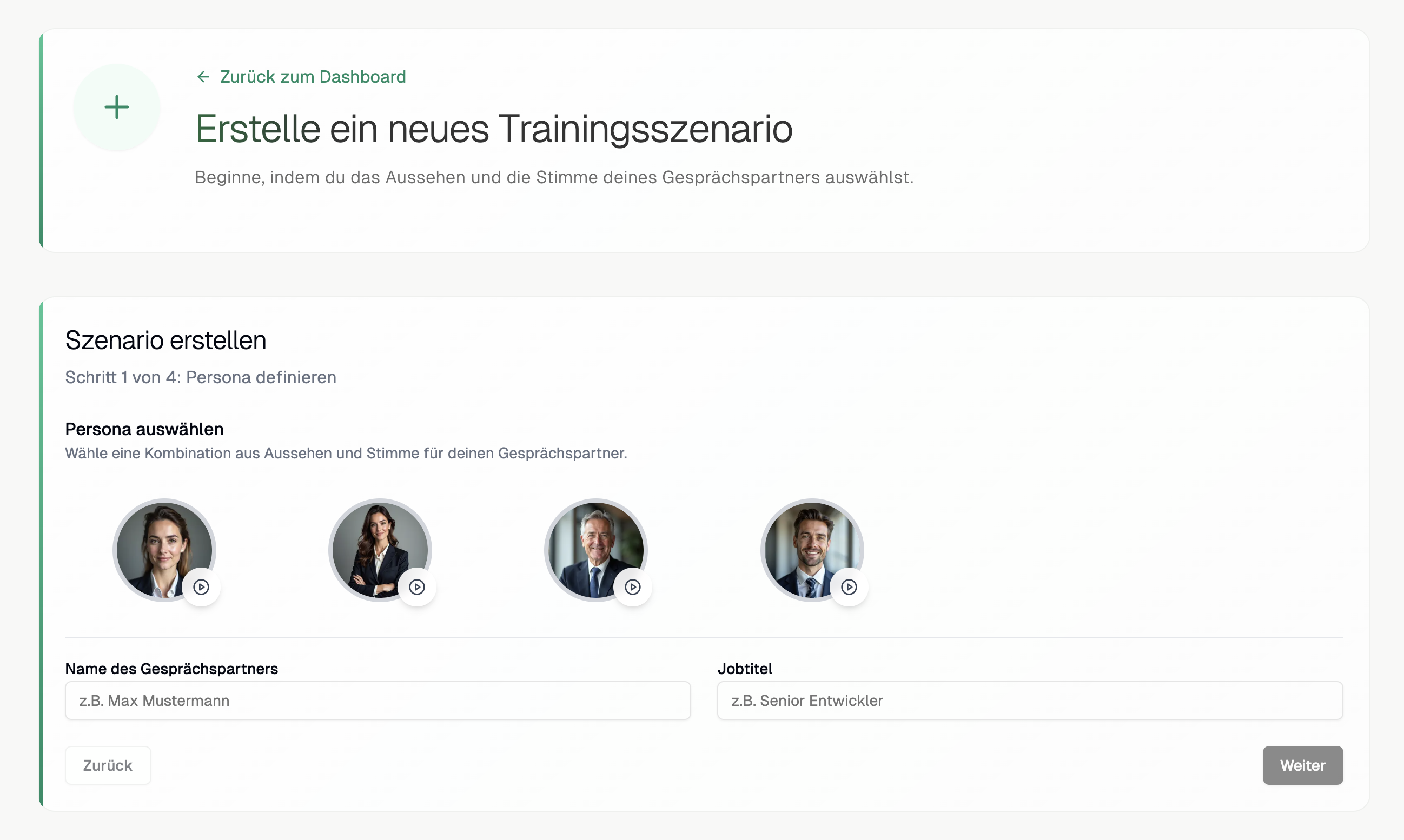 Individueller Szenarien-Builder für KI-Rollenspiele