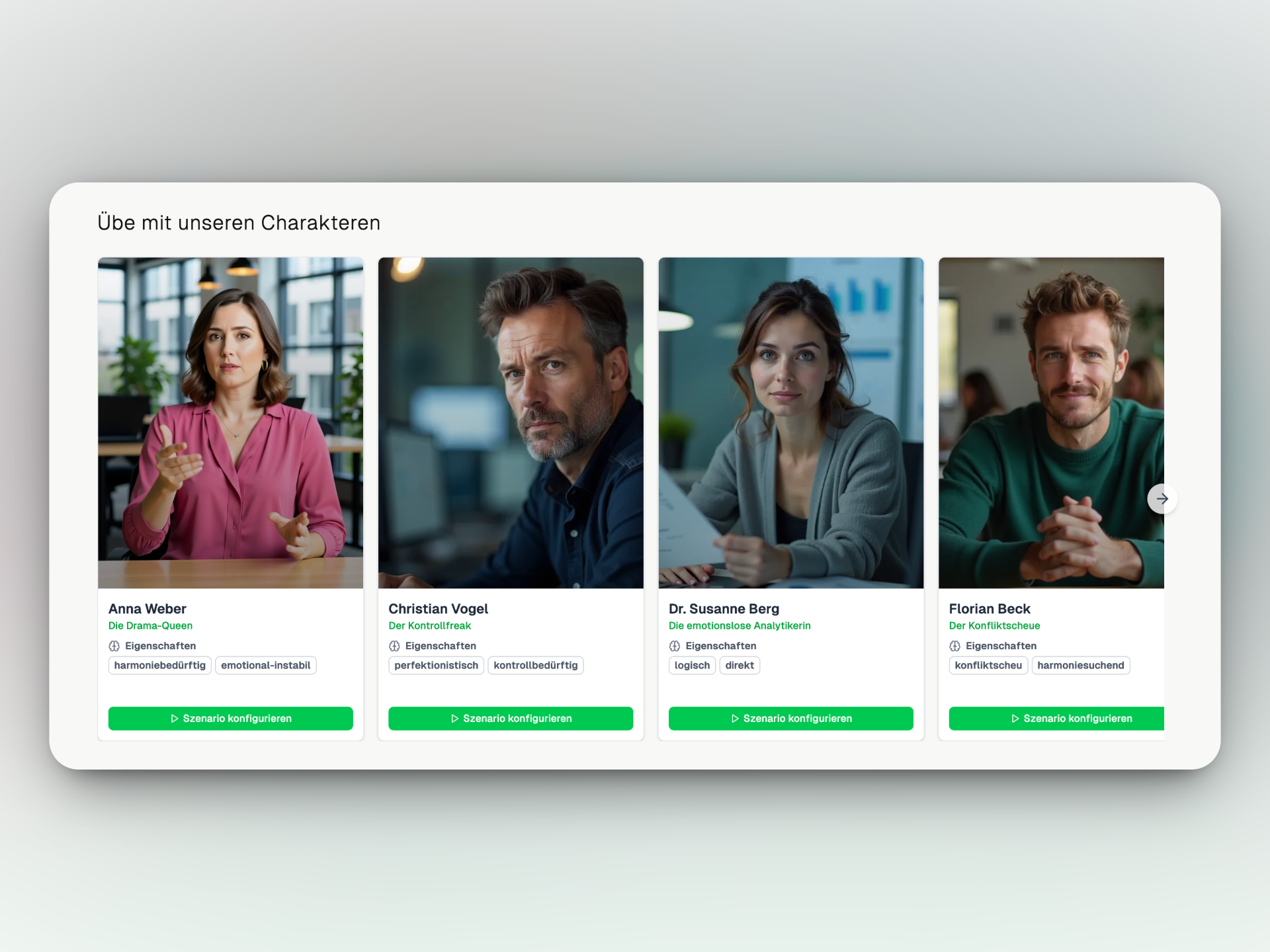 Über 50 KI-Charaktere mit verschiedenen Karriereambitionen und Entwicklungsbedürfnissen